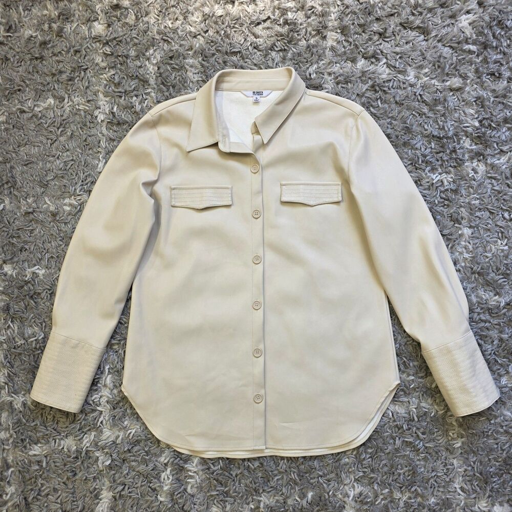 BB Dakota X Steve Madden Faux Leather Button Down Shacket Coat Jacket Sz S